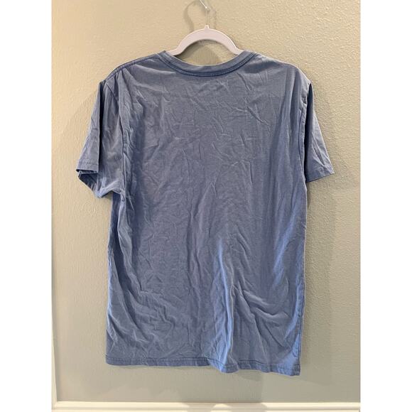 AC/DC High Voltage Men's Soft Light Blue Band Logo T-Shirt Size Small - Picture 2 of 3